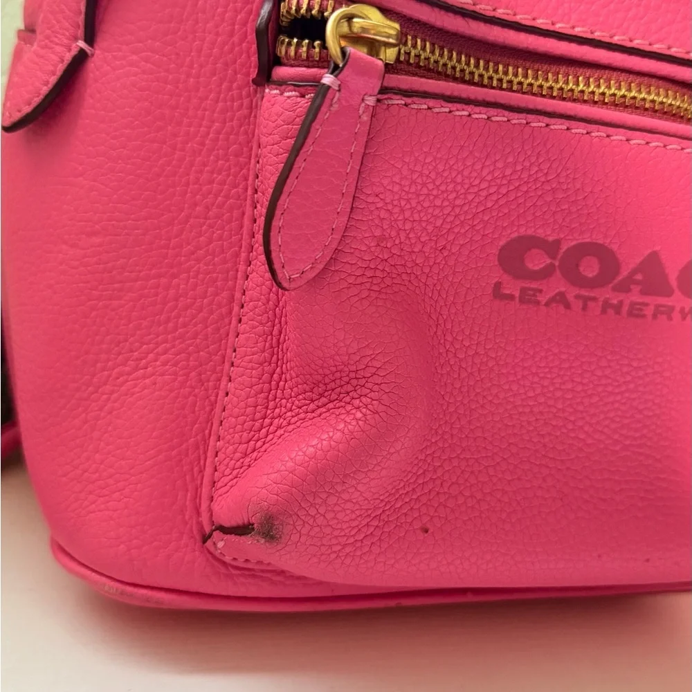Coach Vibrant Pink Leather Backpack - Picture 2 of 11